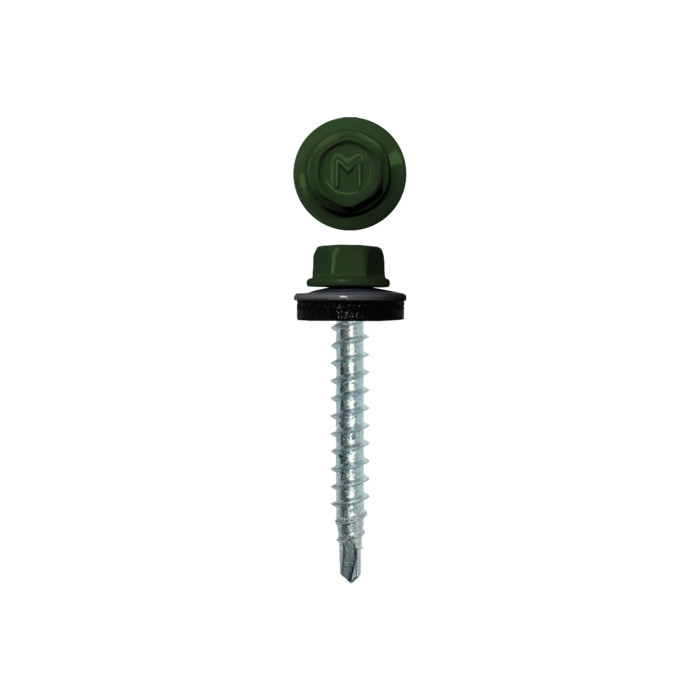 Саморез кровельный Daxmer 4,8х35 RAL 6002 (250) сверло №1