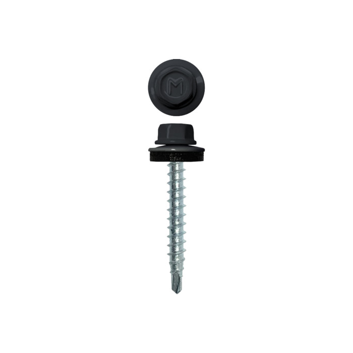 Саморез кровельный Daxmer 4,8х35 RAL 7024 (250) сверло №1