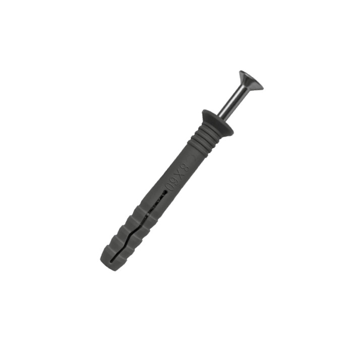 Дюбель-гвоздь Daxmer потайной 8х80 (100шт) шлиц Pz2, полипропилен, цинк