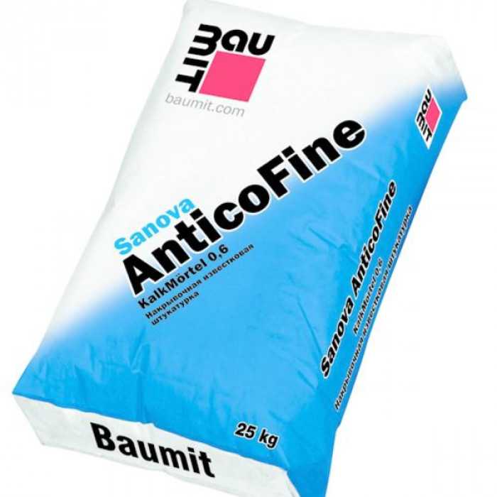 Известковая штукатурка Baumit Sanova AnticoFine 25 кг