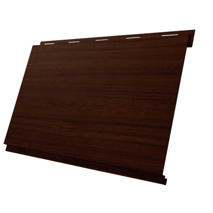 Металлический сайдинг Grand Line Вертикаль 0.45 мм classic Print Elite с пленкой Choco Wood TwinColor