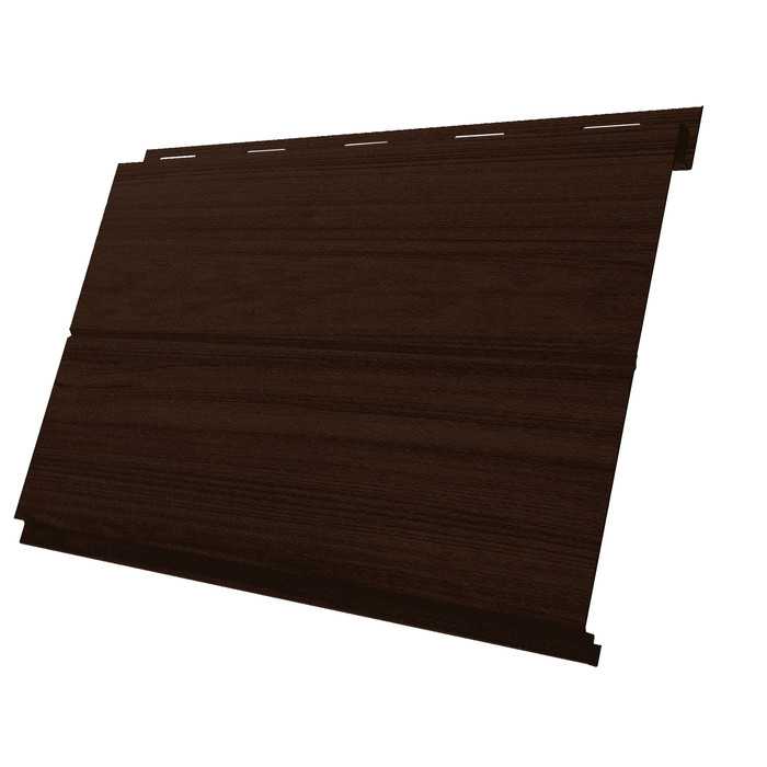 Металлический сайдинг Grand Line Вертикаль 0.45 мм Print Elite с пленкой Choco Wood