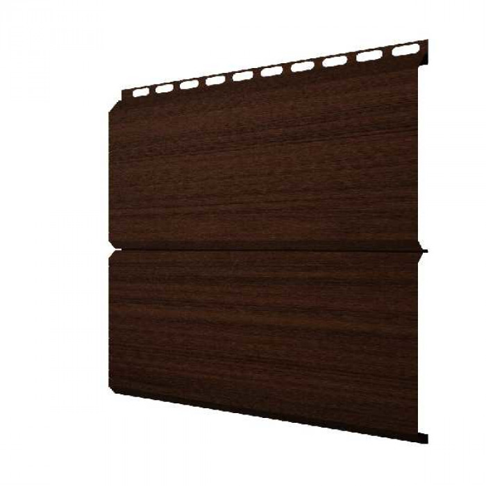 Металлический сайдинг Grand Line ЭкоБрус 0.45 мм Gofr Print Elite Choco Wood