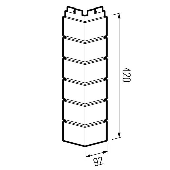 Наружный угол к панели Solid Brick